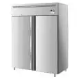 UPRIGHT FRIDGE - STAINLESS STEEL AISI 201 - STATIC COOLING - Mod. G-GN1200BT-FC - GASTRONORM 2/1 (cm 65x53) - GROSS CAPACITY Lt 1200 - DOUBLE SOLID DOOR - TEMPERATURE RANGE -18º/-22ºC - Dimensions cm L134 x D81 x h201 - CE APPROVED
