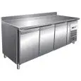 REFRIGERATED COUNTER WITH UPSTAND - STAINLESS STEEL AISI 304 - VENTILATED COOLING - Mod. G-GN3200BT - GASTRONORM 1/1 (cm 53x32,5) - TRIPLE SOLID DOOR - GROSS CAPACITY Lt 417 - TEMPERATURE RANGE -18º/-22ºC - Dimensions cm L179,5 x D70 x h96 - CE APPROVED