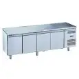 REFRIGERATED COUNTER - STAINLESS STEEL AISI 201 - VENTILATED COOLING - Mod. G-GN4100BT-FC - GASTRONORM 1/1(cm 53x32,5) - N. 4 SOLID DOORS - GROSS CAPACITY Lt 553 - TEMPERATURE -18º/-22ºC - Dimensions cm L223 x D70 x h85 - CE APPROVED