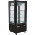 Vertical refrigerated display in painted sheet metal - Mod G-LDC65B - Ventilated - Capacity Lt 280 - Glass on 4 sides - Temperature -18°/-22°C - Dimensions cm L 65 x D 65 x H 150