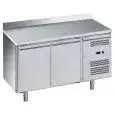 REFRIGERATED COUNTER WITH UPSTAND - STAINLESS STEEL AISI 201 - FOR BAKERIES - VENTILATED COOLING - Mod. G-PA2200TN-FC - DOUBLE SOLID DOOR - GROSS CAPACITY Lt 390 - TEMPERATURE RANGE -2°/+8°C - Dimensions cm L151 x D80 x h95 - CE APPROVED