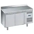 REFRIGERATED COUNTER WITH UPSTAND - STAINLESS STEEL AISI 201 - FOR BAKERIES - VENTILATED COOLING - Mod. G-PA2200TN-FC - DOUBLE SOLID DOOR - GROSS CAPACITY Lt 390 - TEMPERATURE RANGE -2°/+8°C - Dimensions cm L151 x D80 x h95 - CE APPROVED