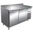 REFRIGERATED COUNTER WITH UPSTAND - STAINLESS STEEL AISI 304 - FOR BAKERIES - VENTILATED COOLING - Mod. G-PA2200TN - DOUBLE SOLID DOOR - GROSS CAPACITY Lt 390 - TEMPERATURE RANGE +2°/+8°C - Dimensions cm L151 x D80 x h96 - CE APPROVED