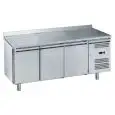 REFRIGERATED COUNTER WITH UPSTAND - STAINLESS STEEL AISI 201 - FOR BAKERIES - VENTILATED COOLING - Mod. G-PA3200TN-FC - TRIPLE SOLID DOOR - GROSS CAPACITY Lt 580 - TEMPERATURE RANGE -2°/+8°C - Dimensions cm L202 x D80 x h95 - CE APPROVED