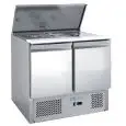 REFRIGERATED SALADETTE - STAINLESS STEEL AISI 201 - Mod. G-S900 FC - STATIC COOLING - GASTRONORM 1/1 (cm 53x32,5) - DOUBLE SOLID DOOR - Temperature range +2°/+8°C - Dimensions cm L90 x D70 x h85 - CE APPROVED