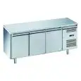 REFRIGERATED COUNTER - STAINLESS STEEL AISI 201 - FOR SNACK BARS - VENTILATED COOLING - Mod. G-SNACK3100TN-FC - N. 3 SOLID DOORS - GROSS CAPACITY Lt 239 - TEMPERATURE RANGE -2°/+8°C - Dimensions cm L 179,5 x D60 x h85 - CE APPROVED