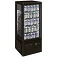 Refrigerated countertop drinks display - Mod G-TCBD98B - Glass on 4 sides - Temperature range +2°/+8°C - Capacity Lt 98 - Dimensions cm L 42,8 x D 38,6 x 115 H
