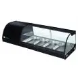 Refrigerated sushi display case - Mod G-TS1200 - Static cooling - Temperature range +4°/+8°C - N 4 pans GN 1/3 h 40 mm - Dimensions cm L 120 x D 41,5 x H 33