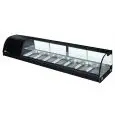 Refrigerated sushi display case - Mod G-TS1800 - Static cooling - Temperature range +4°/+8°C - N 7 pans GN 1/3 h 40 mm - Dimensions cm L 180 x D 41,5 x H 30