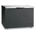 Chest freezer with solid lid model GELO 450 PSX, temperature -18°C / -24°C, gross capacity 383 Lt, external dimensions 1275 x 750 x 880 mm.