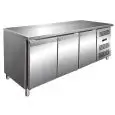 REFRIGERATED TABLE - AISI 201 STAINLESS STEEL - VENTILATED COOLING - Mod GN3100TN - GASTRONORM 1/1 (cm 53 x 32,5) - N 3 DOORS - CAPACITY Lt 417 - TEMPERATURE +2°/+8°C - Dimensions cm L 179,5 x D 70 x h 85