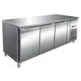 REFRIGERATED COUNTER - STAINLESS STEEL AISI 304 - VENTILATED COOLING - Mod. G-GN3100BT - GASTRONORM 1/1 (cm 53x32,5) - TRIPLE SOLID DOOR - GROSS CAPACITY Lt 417 - TEMPERATURE RANGE -18º/-22ºC - Dimensions cm L179,5 x D70 x h86 - CE APPROVED
