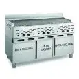 LAVA STONE GRILL - MOD. 2100/R3P - OPEN SINGLE UNIT COMPARTMENT - POWER Kw/h 33,78 - METHANE-LPG SUPPLY - DIMENSIONS cm L 130 x D 70 x H 85 - EC STANDARDS