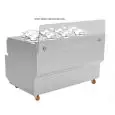 FRESH ICE CREAM PRODUCTION AND DISPLAY COUNTER - MOD. GX8 - ELECTRONIC BATCH FREEZER WITH 8 GROUPS - CAPACITY 8 x 2,5 LT - WATER CONDENSER - POWER SUPPLY V 400/50Hz THREE-PHASE - POWER Kw 7,2 - DIM. Cm W 146 x D 90 x h 91 - CE STANDARD