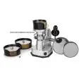 MANUAL HAMBURGER PRESS - Model HAMB HR MULTIDISCO - ANODIZED ALUMINUM STRUCTURE - DIMENSIONS OF INTERCHANGEABLE MOLDS Ø 100, 130, AND 150 mm