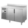 REFRIGERATED TABLE WITH UPSTAND - AISI 304 STAINLESS STEEL - PASTRY-SPECIFIC - Mod. LVTG7-722 - N. 2 DOORS - CAPACITY L 345 - TEMPERATURE  0°/+8°C - Dimensions cm L 138 x D 70 x H 93,5 - CE approved