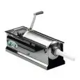 LOW-COST MANUAL STAINLESS STEEL MEAT STUFFER mod LT8I - 8 Litres horizontal - 2 speeds  - EC standards
