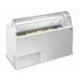 ICE CREAM DISPLAY COUNTER - MOD. ISETTA LX - STATIC COOLING - CURVED GLASS FRONT - BUILT-IN CONDENSING UNIT - ELECTRIC DEFROST - TEMPERATURE -16/-14°C - EC standards