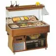REFRIGERATED WALL BUFFET DISPLAY - MOD. WALLM - WOODEN FRAME - TEMPERATURE °C +4/+10 - STATIC COOLING - REFRIGERANT GAS R290 - AUTO DEFROST - SUPPLY SINGLE PHASE V 230/1/50 Hz