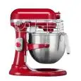 KITCHENAID PLANETARY MIXER - RED COLOR - Mod K7PROR - Metal structure - N. 1 bowl 6,9 Lt - Revolutions per minute from 40 to 200 - Power 325 W - Single-phase power supply 220-240V - Dimensions cm L 37,1 x D 28,7 x H 41,9 - Safety guard - Stop switch - CE 