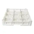 CLASSICAL RACK, 9 SQUARE GLASS COMPARTMENTS - MOD. KIT1/3X3 - RACK DIMENSIONS cm L 50 X D 50 - INTERNAL COMPARTMENT DIMENSIONS cm L 14,6 X D 14,6 - GLASS HEIGHT cm 0 - 6,5 - EC STANDARDS
