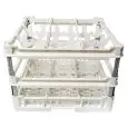 CLASSICAL RACK, 9 SQUARE GLASS COMPARTMENTS - MOD. KIT4/3X3 - RACK DIMENSIONS cm L 50 X D 50 - INTERNAL COMPARTMENT DIMENSIONS cm L 14,6 X D 14,6 - GLASS HEIGHT cm 24 - 34 - EC STANDARDS
