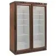 WOODEN WINE DISPLAY COOLER - Mod. KL2792 - Static cooling - TEMPERATURE RANGE +2°/+8°C - Capacity Lt. 310 + 310 - Supply single phase 230V/1/50Hz - Power W 185 + 185 - Dimensions cm L128 x D61 x h186 - Weight Kg 260