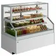 Refrigerated display counter - Mod LILIUM COMBI - Ventilated cooling - Temperature +4°C to +8°C (upper part) and +4°C to +10°C (lower part) - Interior depth: 56,9 cm