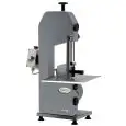 BONE BANDSAW - MOD. SEOSV15T - PAINTED METAL STRUCTURE - CUTTING HEIGHT cm 25 - SUPPLY V 230/400/50Hz THREE PHASE - POWER Kw 0,75 (1,0 Hp) - DIMENSIONS Cm 37 x 41 x 81 - CE STANDARDS