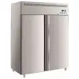 Upright freezer - Stainless steel AISI 201 - Mod M-GN1410BT-FC - Gastronorm 2/1 (65 x 53 cm) - Ventilated - 2 glass doors - Capacity 650 liters - Temperature -18°/-22°C - Dimensions cm L 148 x D 83 x 201 H