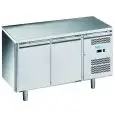 Refrigerated counter - Stainless steel AISI 201 - Mod M-GN2100BT-FC - Gastronorm 1/1 (cm 53 x 32,5) - Ventilated - 2 doors - Gross capacity 282 liters - Temperature -18°/-22°C - Dimensions cm L 136 x D 70 x H 85