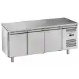 Refrigerated counter - Stainless steel AISI 201 - Mod M-GN3100TN-FC - Gastronorm 1/1 (cm 53 x 32,5) - Ventilated - 3 doors - Gross capacity 417 liters - Temperature +2°/+8°C - Dimensions cm L 179,5 x D 70 x H 85