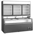 Multideck chiller combined with panoramic island and refrigerated wall cabinet Klimaitalia CANADA 210