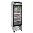 UPRIGHT FRIDGE - STAINLESS STEEL - Mod. MCF8701GR - VENTILATED COOLING - CAPACITY LT 610 - N. 1 GLASS DOOR - TEMPERATURE -17°/-20°C - Dim. cm L 68,5 x D 80,5 x h 211,2 - CE APPROVED
