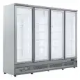 REFRIGERATED DISPLAY FOR DRINKS - VENTILATED - Mod. OT250VP4 - CAPACITY Lt 2060 - N. 4 GLASS DOORS - TEMPERATURE 0°/+10°C - DIM. cm L 250,8 x D 71 x H 199,7 - CE STANDARD