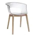 ARMCHAIR NATURAL MISS B ANTISHOCK - MOD. 2800 - POLYCARBONATE BODY - NATURAL BEECH FRAME - FOR INDOOR USE - DISMANTLED - DIM. cm L 58 x D 60 x H 77 - EC STANDARDS