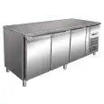 REFRIGERATED TABLE - AISI 304 STAINLESS STEEL - PASTRY - VENTILATED - Mod. G-PA2000TNGR7 - GRANITE TOP - 3 DOORS - GROSS CAPACITY 613 LITERS - TEMPERATURE -2°/+8°C - Dimensions cm L 200,5 x D 80 x 87 H - CE Standard