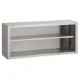 Stainless steel wall shelf unit - smooth stainless steel shelves