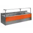 Refrigerated food counter - Mod PORTHOS - Ventilated with cool storage - Temperature °C +0/+4 - Display surface depth: 86 cm