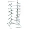 COUNTERTOP TRAY RACK - MOD. PT15 - Stainless steel construction - For round trays cm 26 a 32 - Dimensions cm L38xD29xH67 - 4-piece set