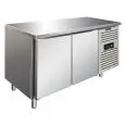REFRIGERATED TABLE - AISI 304 STAINLESS STEEL - PASTRY-SPECIFIC - VENTILATED COOLING - Mod PXF2100TN - N 2 DOORS - CAPACITY Lt 428 - TEMPERATURE -2°/+8°C - Dim cm L 151 x D 80 x h 86
