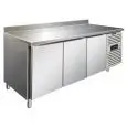 REFRIGERATED TABLE WITH UPSTAND - AISI 304 STAINLESS STEEL - PASTRY-SPECIFIC - VENTILATED COOLING - Mod PXF3200TN - N 3 DOORS - CAPACITY Lt 635 - TEMPERATURE +2°/+8°C - Dim cm L 202 x D 80 x h 96