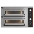 ELECTRIC MECHANICAL PIZZA OVEN - Mod SILAR 8 M - 2 chambers - Refractory floor or Fully refractory chamber - Chamber dimensions cm L 70 x D 70 x 15 H - Number of pizzas 4 + 4 (Ø 30/34 cm) - Power 13,20 kW - CE Standard