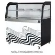 HEATED DISPLAY STAND - MOD. BCVC - CURVED GLASS - CLOSED BOTTOM COMPARTMENT - STAINLESS STEEL FRAME - TEMPERATURE °C +30 /+ 90  - THERMOSTATIC TEMPERATURE CONTROL - LIGHTING - SINGLE PHASE 240V - EC STANDARDS