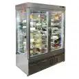 PANORAMIC REFRIGERATED PATISSERIE DISPLAY - MOD. TEK/8 - ANODIZED ALUMIIUM EXTERIOR - LOW-E GLASS - TEMPERATURE °C +2/+10 - SINGLE PHASE SUPPLY - POWER W 800 - STATIC COOLING - REFRIGERANT GAS R507 - AUTO DEFROST