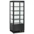 REFRIGERATED TOWER DISPLAY - BLACK - FOR BEVERAGES - Mod. RC98B - Temperature +2°/+12°C - Capacity lt. 98 - Single phase V230/1 - Power W 180 - Dimensions cm L 42,8 x D 38,6 x h 111 - Weight Kg. 38