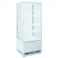 REFRIGERATED TOWER DISPLAY - WHITE - FOR BEVERAGES - Mod. RC98W - Temperature +2°/+12°C - Capacity lt. 98 - Single phase V230/1 - Power W 180 - Dimensions cm L 42,8 x D 38,6 x h 111 - Weight Kg. 38