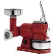 MEAT MINCER AND CHEESE GRATER - MOD. TCGRR8A - RETRO STYLE - FOOD GRADE ALUMINIUM MINCING SET - POWER Kw 0,38 (0,5Hp) - SUPPLY V 230/50Hz SINGLE PHASE - MEAT PRODUCTION PER HOUR Kg 15 - CHEESE PRODUCTION PER HOUR Kg 30 - DIMENSIONS Cm 26 x 38 x 36 - CE ST