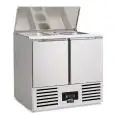 Refrigerated saladette counter model SALADETTE SF 901 BC, temperature +2°C / +8°C, gross capacity 257 Lt, external dimensions 900 x 700 x 870 mm.