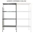 Stainless steel bolt-on shelf - Modular unit (non self-supporting, must be assembled with base unit) - Height cm 180 - 4 perforated shelves thickness cm 2,5 grade 8/10 stainless steel - complete bolts and plastic feet - safety edges - shiny finish
